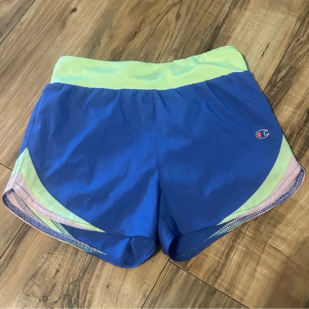 Champion Athletic Shorts‎ Girls Size 7/8 Blue Green Activewear